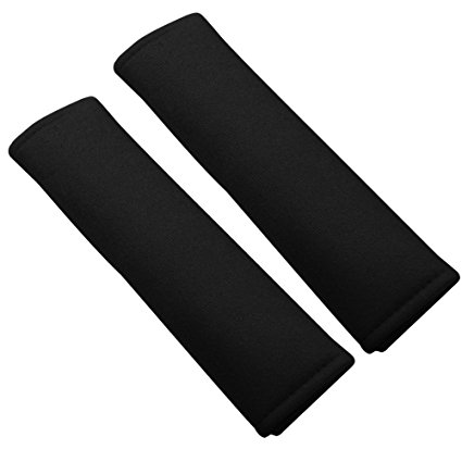 Qunqi 2pcs Car Safety Seat Belt Shoulder Pads Cover Cushion Harness Comfortable Pad (Black)