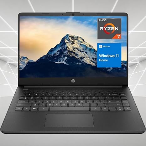 HP 14" High-Performance Laptop, HD Touchscreen, AMD Ryzen 7 5700U (Beats i7-1255U), 32GB RAM, 1TB SSD, Webcam, SD Card Reader, HDMI, Wi-Fi, Windows 11 Home, Black