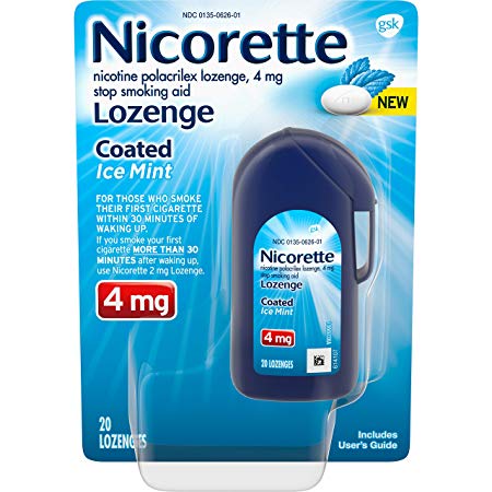 Nicorette Coated Nicotine Lozenge to Stop Smoking, 4 Mg, Ice Mint, 20Count