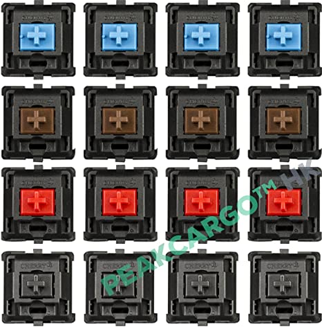 16 pcs. Set CHERRY MX Series Keyswitches Keymodule (Blue, Red, Brown, Black) Mechanical Keyboard Switches Replacement