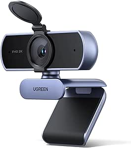 UGREEN 2K Webcam, Full HD 1080P Webcam for PC, Web Camera with Autofocus, Privacy Cover, Dual Noise Cancelling Mics, Computer USB Camera for Streaming, Conferencing, Calling, Zoom, Skype, Teams