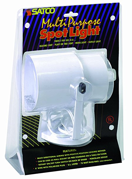 Satco Products SF77/395 Multi-Purpose Portable Spot Light, White