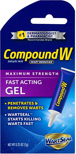 Compound W Wart Remover Fast Acting Gel, Maximum Strength Salicylic Acid, 0.25 oz