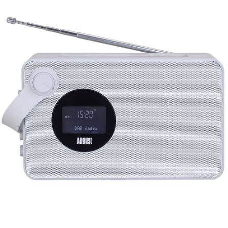 August MB415 - Portable DAB Clock Radio with NFC Bluetooth Speaker - Wireless speaker for Bluetooth devices and DABDAB FM Radio Tuner - USB and SD card Reader