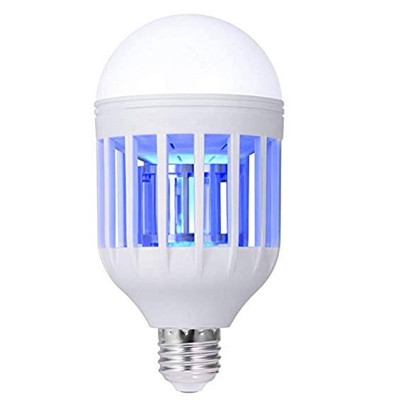 Bug Zapper Light Bulb, Electronic Insect Mosquito Killer 2 in 1 Lamp UV LED Electronic Insect & Fly Killer for Home Indoor and Outdoor for Outdoor and Indoor