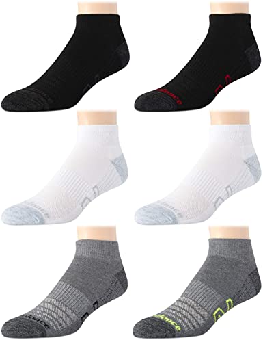 New Balance Men's Athletic Arch Compression Cushion Comfort Quarter Cut Socks (6 Pack)