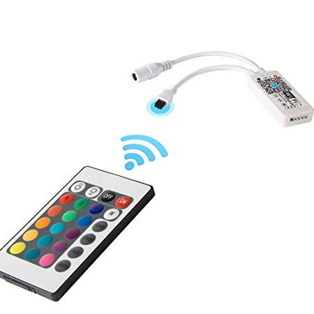 MIBOTE Led Strip Lights WiFi Controller, 24-Keys IR Remote Controller and Small 4-Pin Connectors