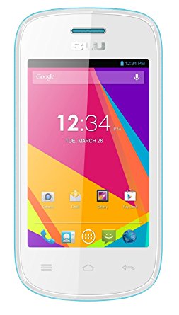 BLU Dash JR TV D141T Unlocked GSM Dual-SIM Android Cell Phone - White/Blue