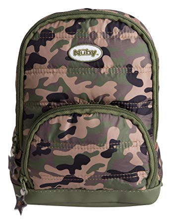 Nuby Quilted Camo Backpack with Safety Harness Leash, Child Baby Toddler Travel