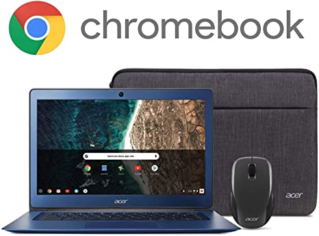 Acer Chromebook 14, Intel Celeron N3160, 14" Full HD Display, 4GB LPDDR3, 32GB eMMC, 802.11ac WiFi, Protective Sleeve, Wireless Mouse, CB3-431-C539