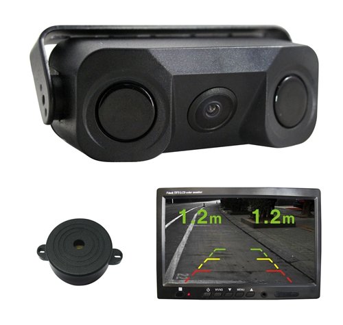 3 in 1 Video Rear Car Reverse Reversing Parking Sensor with High definition Wide Angel Night Vision IR Camera.