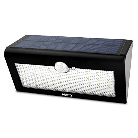 AUKEY Solar Light, Solar Powered Motion Sensor Light, 38 LED Outdoor Wall Mounted Security Light