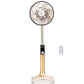 COSTWAY Pedestal Fan, 12-inch Oscillating Stand Fan 24-Speed, 7 Blades, 3 Mode Fan Adjustable Oscillating Pedestal Fan with Remote Control for Home and Office