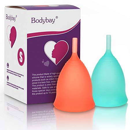 Bodybay Menstrual Cup，Set of 2 Periods Kit with FDA Registered，Best Feminine Alternative Protection to Tampons and Cloth Sanitary Napkins (Small2)