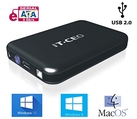 Allcam IT-735 USB 2.0 and e-SATA combo Enclosure for 3.5" SATA Hard Drives -Black