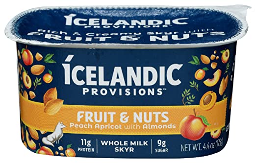 Icelandic Provisions, Peach Apricot With Almonds Yogurt Skyr, 4.4 Ounce