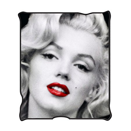 Marilyn Monroe MR1621 Red Lips Fleece Throw Blanket, 50 x 60"