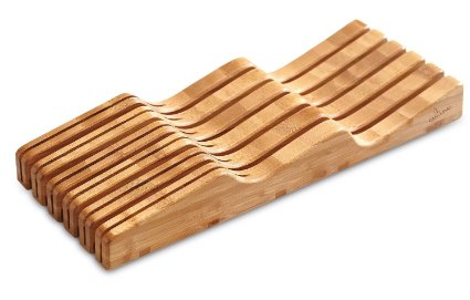 Culina Bamboo In-Drawer Knife Block Tray 11 slots 17x55