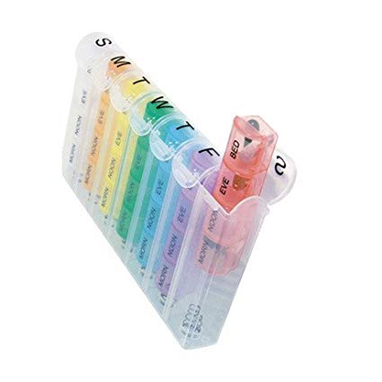 Two Elephants Weekly Pop-up Pill Organizer with Divided Compartments
