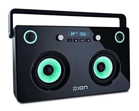 ION Audio Spectraboom | Bluetooth Stereo Boom Box with Lighted Speakers & Built-In Rechargeable Battery (60 watts)