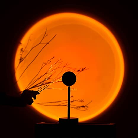 Sunset Projection Lamp, 3 in 1 Sunset Lamp 180 Degrees Rotation LED Projector Lamp, Three-Color Variable Mode Sunset Light for Night Light Living Room Bedroom Decor (Sunset Red)