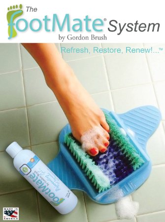 The FootMate System Foot Massager and Scrubber w Rejuvenating Gel Blue