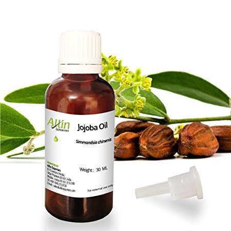 Allin Exporters Jojoba Oil - 30 ML - 100% Pure Virgin Cold Pressed Unrefined Organic Jojoba Oil - Exceptional Moisturizer for Face, Skin, Hair & Nails - Perfect for Sensitive & Dry Skin - Enriched in Fatty Acids, Vitamins C and E