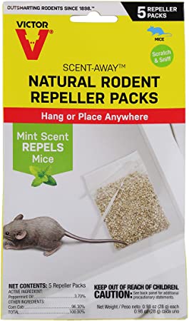 Victor M805 Scent-Away Natural Rodent Repeller Packs, 5 Bags, Beige