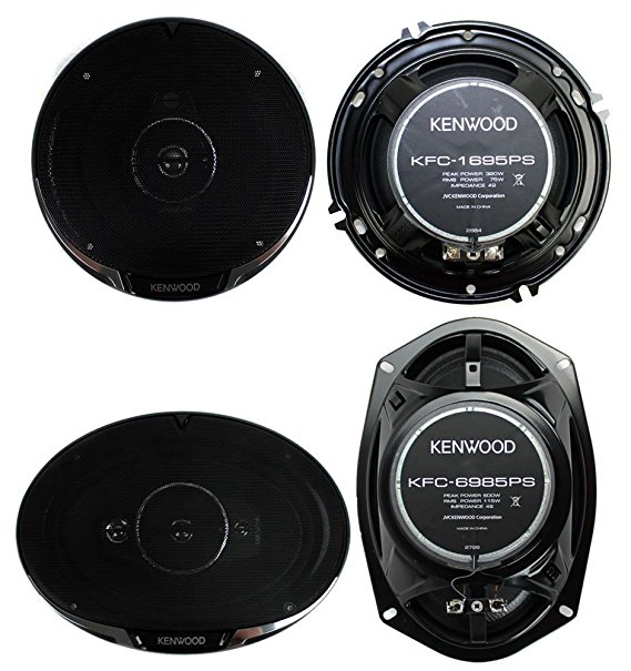 2) Kenwood KFC-1695PS 6.5" 320W 3-Way   2) KFC-6985PS 6x9" 600W 4-Way Speakers