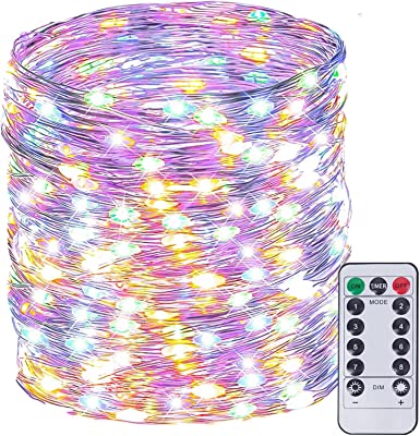 66Ft 200LED Fairy String Lights Outdoor/Indoor, Super Bright Fairy Lights with Remote, Waterproof Copper Wire 8 Modes Christmas Lights for Bedroom Party Wedding Garden (Multicolor)