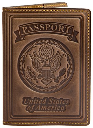 Villini 100% Leather US Passport Holder - Cover - Case For Men Women In 5 Colors