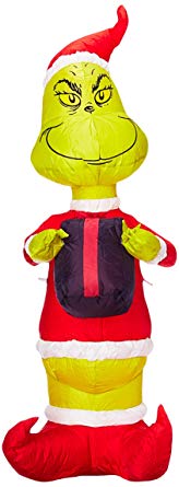 Gemmy 81246 Airblown Grinch with Present Christmas Inflatable 4 FT TALL