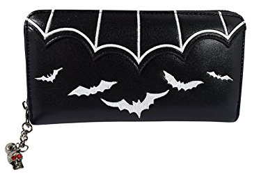 Banned Gothic Witch Gotham Knight Bat Attack Bat Logo Zip Around Wallet