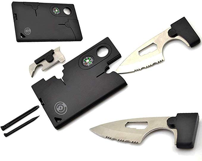 Credit Card Tool [5 Pack] Survival Pocket Knife By Cable And Case [CCMT1] Credit Card Comrade Survival Card - The Best 10 in 1 Multitool Wallet Emergency Survival Companion Gift