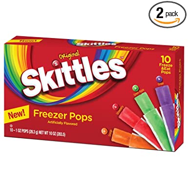 Skittles Freezer Pops ~10 freeze pop box ~ Lot of 2