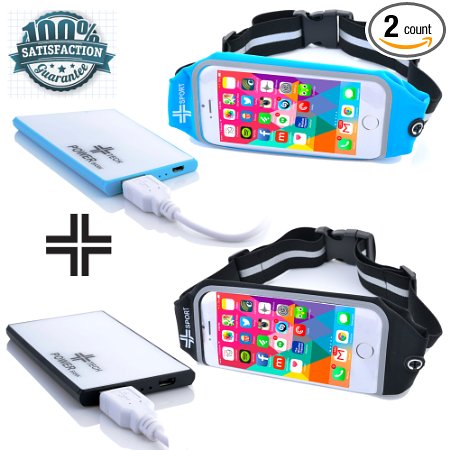 2x Pack Running Belt for iPhone 6 6S 6 Plus 6S Plus Samsung Galaxy S5 S6 S7 Note 4 5 LG G3 G4  Waterproof Reflective For Women Men Fits XS to XXL Free Gift 100 MONEY BACK GUARANTEE