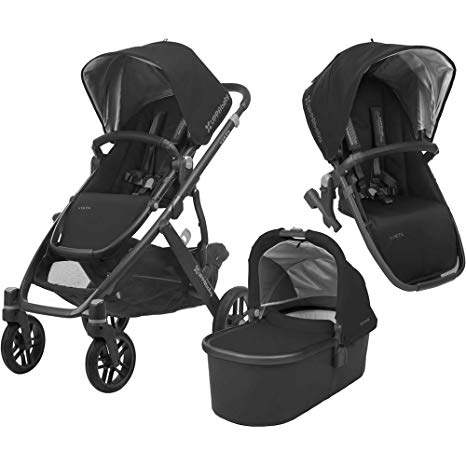 2018 UPPAbaby VISTA Stroller - Jake (Black/Carbon/Black Leather)   RumbleSeat- Jake (Black/Carbon/Black Leather)