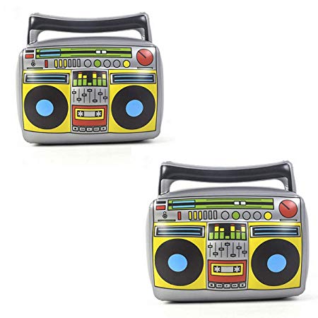 20” Party Inflatable Boom Box PVC Radio, Inflatable Props 80s Party Decorations, Pack of 2