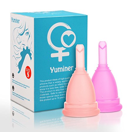 Yuminer Menstrual Cup - Most Comfortable Period Cup with Set of 2 Periods Kit with FDA Registered,Perfect Feminine Alternative for Tampons and Sanitary Napkins