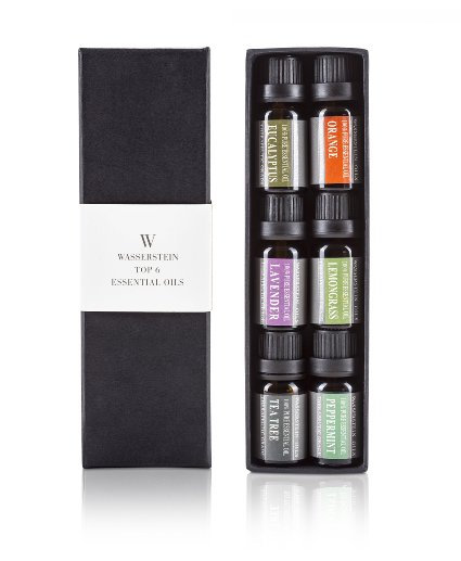 Aromatherapy Top 6 Oils 100% Pure Therapeutic Grade Basic Essential Oil Gift Set-10 ML by Wasserstein (Top 6)