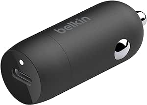 Belkin BoostCharge 30-W-Kfz-Schnellladegerät, Zigarettenanzünder USB, kompaktes Modell mit USB-C-Power Delivery-Anschluss, kompatibel mit iPhone 15, Galaxy S24, iPad, Google Pixel, iPad Pro, Air, mehr