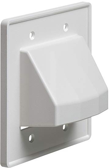 iMBAPrice - CE2 Recessed Low Voltage Cable Plate, 2-Gang, White (Made in USA)