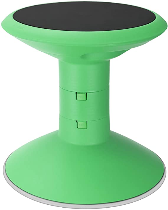 Storex Wiggle Stool, Adjustable Height 12”, 14”, 16”, or 18” for Active Seating in The Classroom, Green (00304U01C)