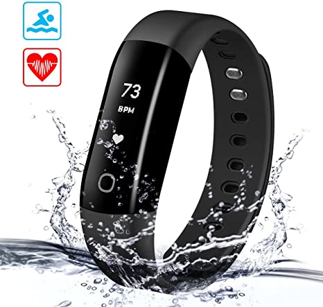 Fitness Tracker, VicTop Smart Bracelet Waterproof Activity Tracker Heart Rate Monitor watch Sleep Monitor for iPone 7 7Plus 6 Samsung S8 7 and Other Android or iOS Smartphones