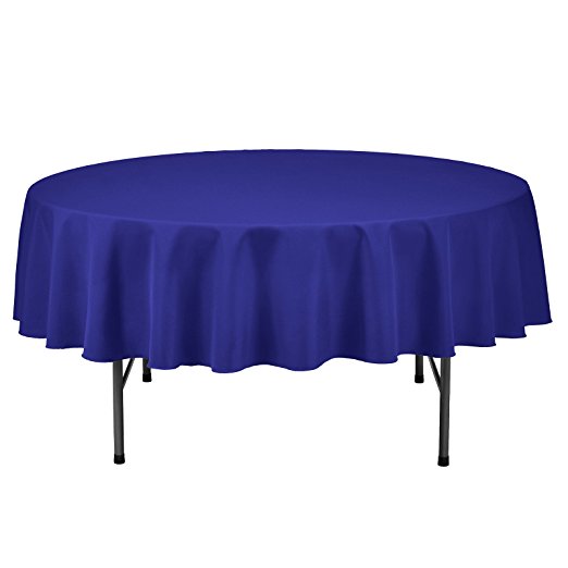 Remedios 70-inch Round Polyester Tablecloth Table Cover - Wedding Restaurant Party Banquet Decoration, Royal Blue