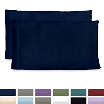 Cosy House Collection Premium Bamboo Pillowcases - King, Navy Blue Pillow Case Set of 2 - Ultra Soft & Cool Hypoallergenic Blend from Natural Bamboo Fiber