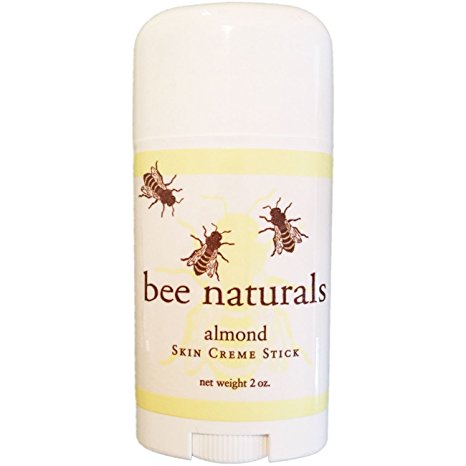 Bee Naturals Best Skin Cream Stick - Twist up Tube - TOP #1 SELLER - Solid Form Hand Lotion - Purse Size Travel Container - Smooth, Soothe and Soften Your Hands (Almond)