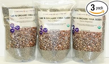 Indus Organics Black Chia Seeds, (3 Bags of 2 Lb), Sulfite Free, No Added Sugar, Premium Grade, High Purity, Freshly Packed