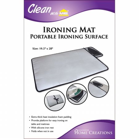 Innovative Home Creations 5000 Ironing Mat with Silicone Pad, 19.5" x 28", Grey