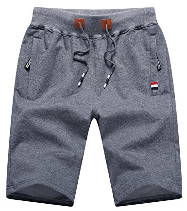 Whatlees Men's Casual Zipper Pockets Stretch Shorts